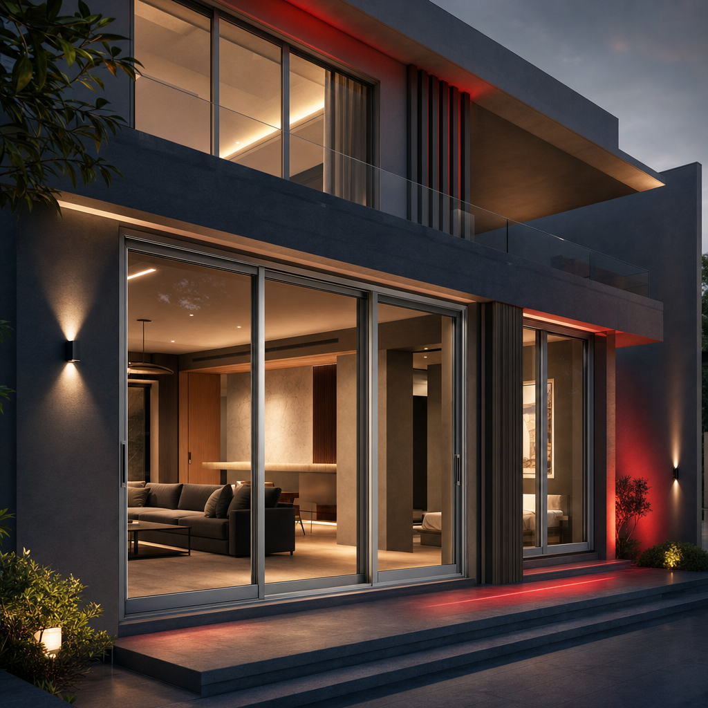 Modern home with architectural aluminium doors and windows